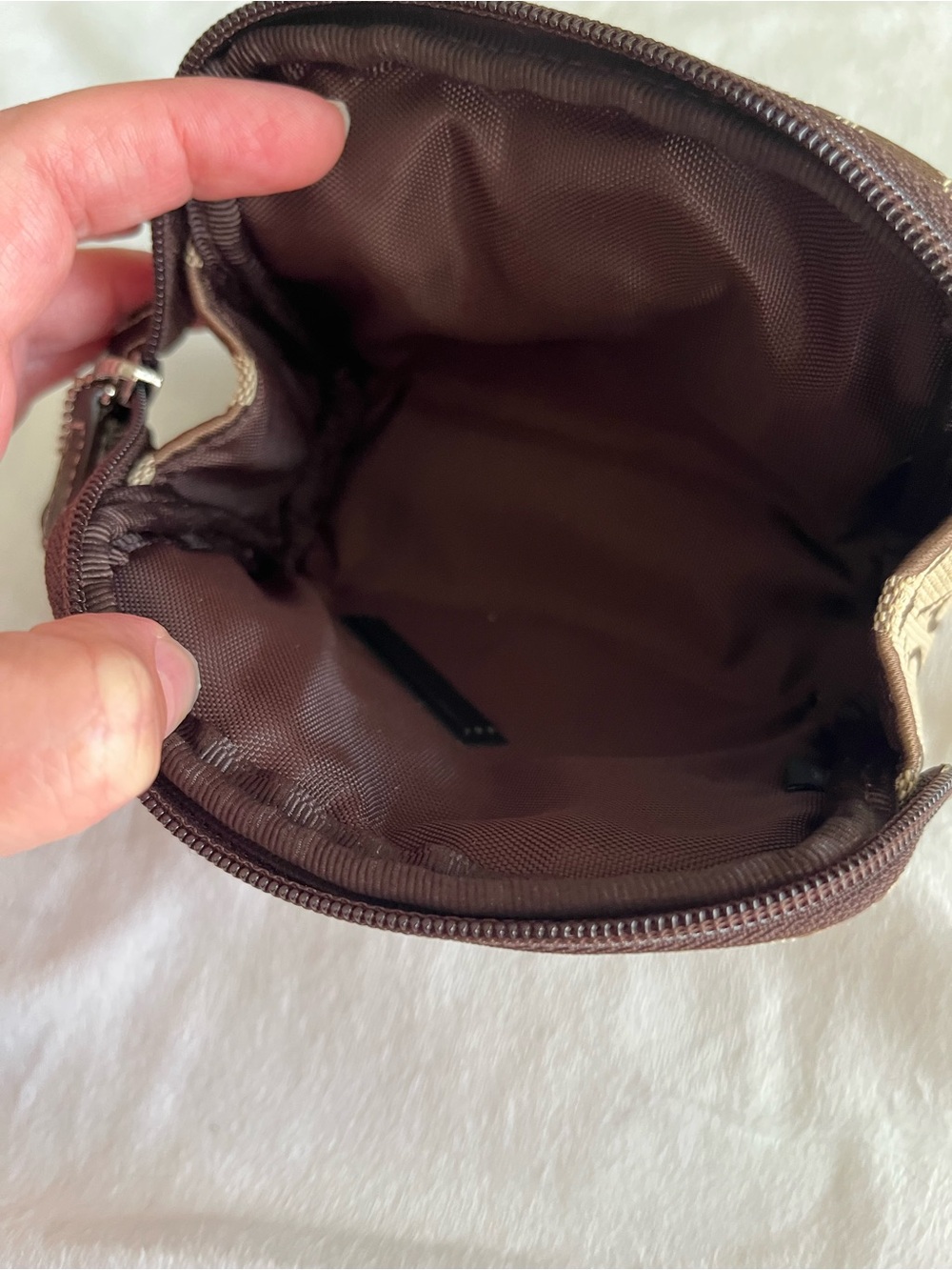 Coach Brown Signature Canvas Zip Cosmetic Pouch - Picture 6 of 7